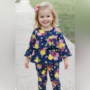 Girls 3T Blue and Pink Coordinated Outfit Set
